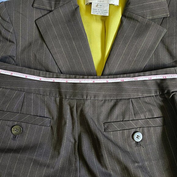 Nine West Brown Pinstripe Pant Suit Set - Picture 6 of 7